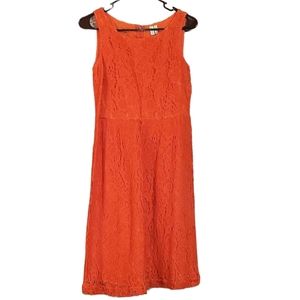💗NWOT Madison orange lined crochet dress TB